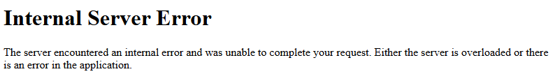 internal server error