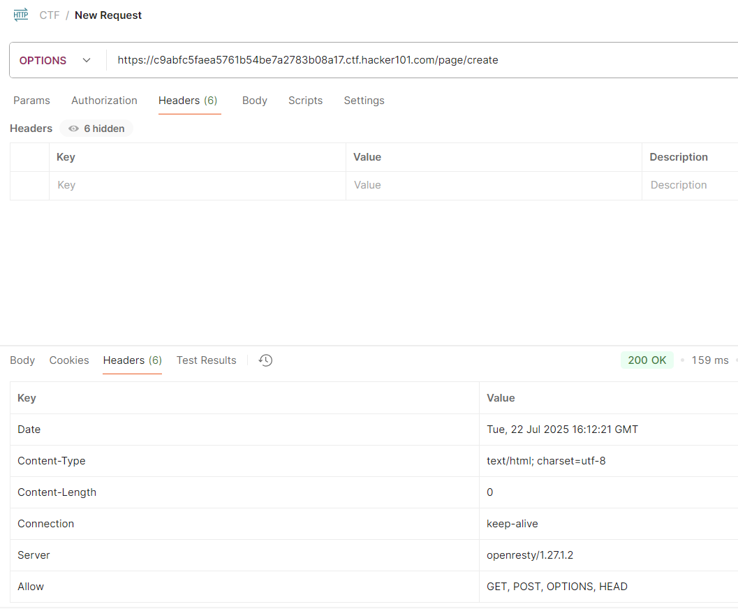 test create page
